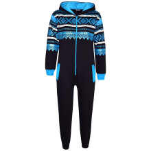 (9-10 Years, Black & Blue) Girls Boys Aztec Snowflake A2Z Onesie One Piece