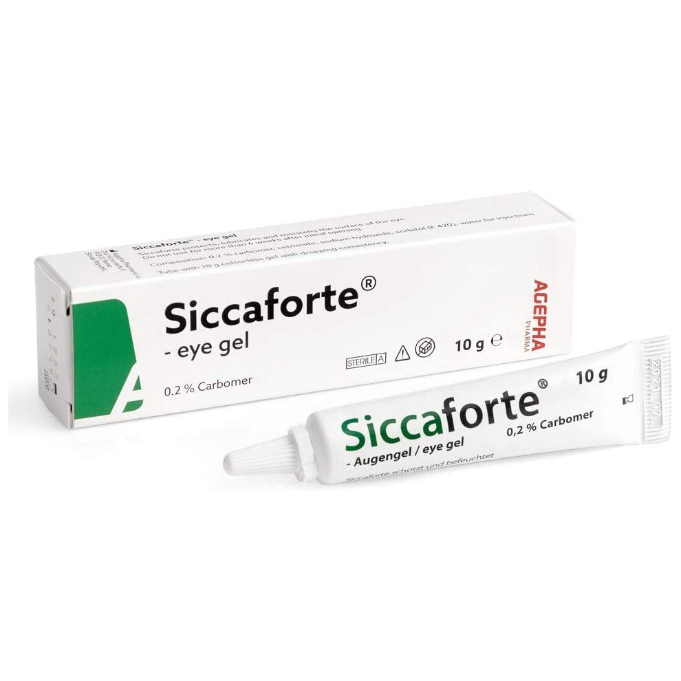 Siccaforte | Intensive Dry Eye Gel with Carbomer | Smooth, Moisturizing for Fresh Eyes | Soothing and Sore Eyes | Comfortable on Eyes for Day Time Use