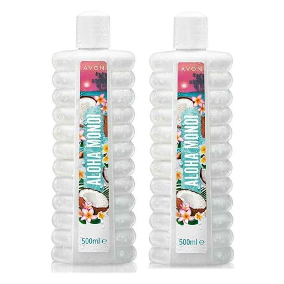 Pack of 2 Avon Senses Aloha Monoi Bubble Bath â Tropical coconut water tiare flower and vanilla pods 2 x 500ml