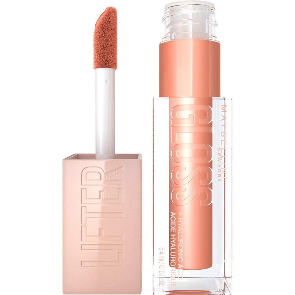 Maybelline New York Lifter Gloss, Plumping And Hydrating Lip Gloss With Hyaluronic Acid, 5.4 Ml, Shade: 007, Amber