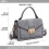 Miss Lulu Miss Lulu Women Top Handle Bag Suede Handbags Pu Leather Shoulder Bag Elegant Modern For Work Shopping Travel (Grey) 4