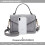 Miss Lulu Miss Lulu Women Top Handle Bag Suede Handbags Pu Leather Shoulder Bag Elegant Modern For Work Shopping Travel (Grey) 6