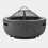 Dellonda Round MgO Fire Pit with BBQ Grill, Ø60cm, Safety Mesh Screen - Dark Grey - DG189 10