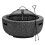 Dellonda Round MgO Fire Pit with BBQ Grill, Ø60cm, Safety Mesh Screen - Dark Grey - DG189 1