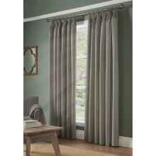 (168cm x 229cm, Silver) 95% Blackout Pencil Pleat Taped Top Curtains Pair