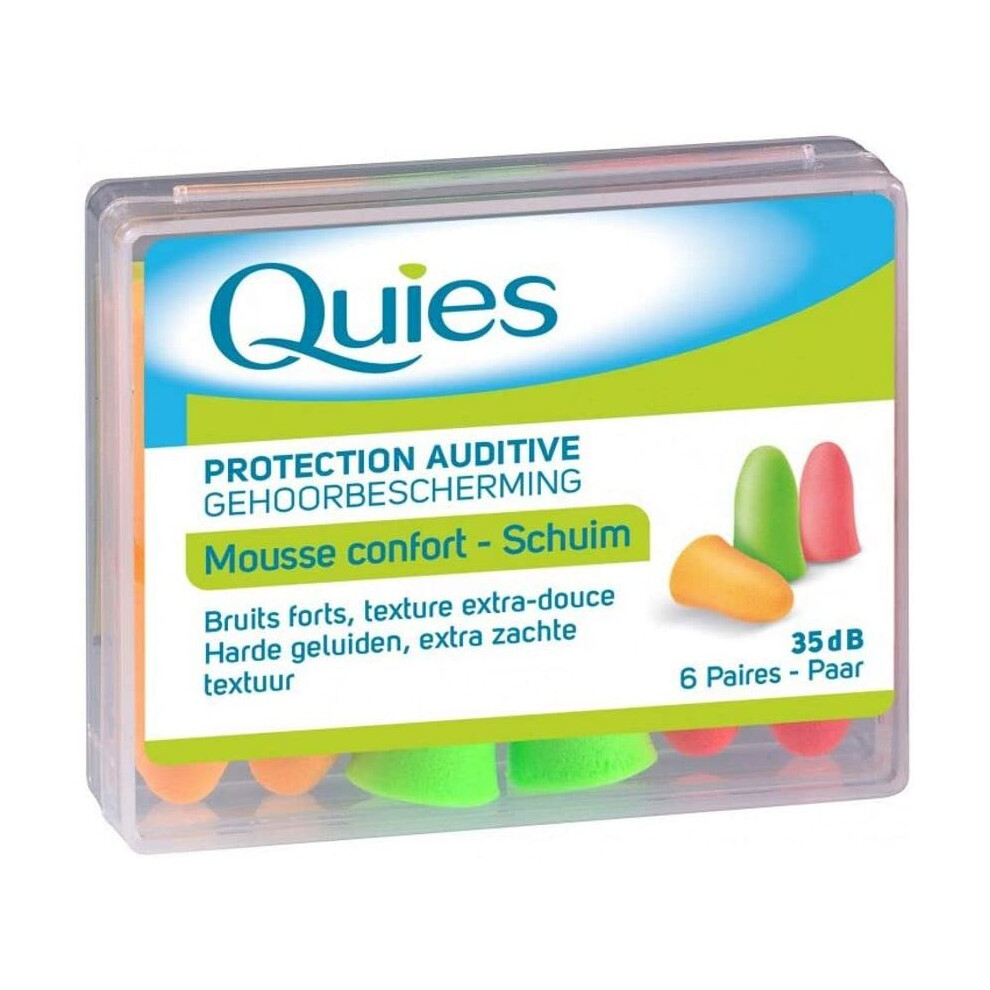 Quies Soft Foam Ear Protection Plugs 35dB - Pack of 6 Pairs