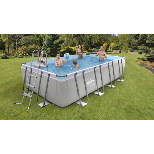 Dellonda Dellonda 18ft Deluxe Steel Frame Swimming Pool | Rectangular with Filter Pump DL22 1