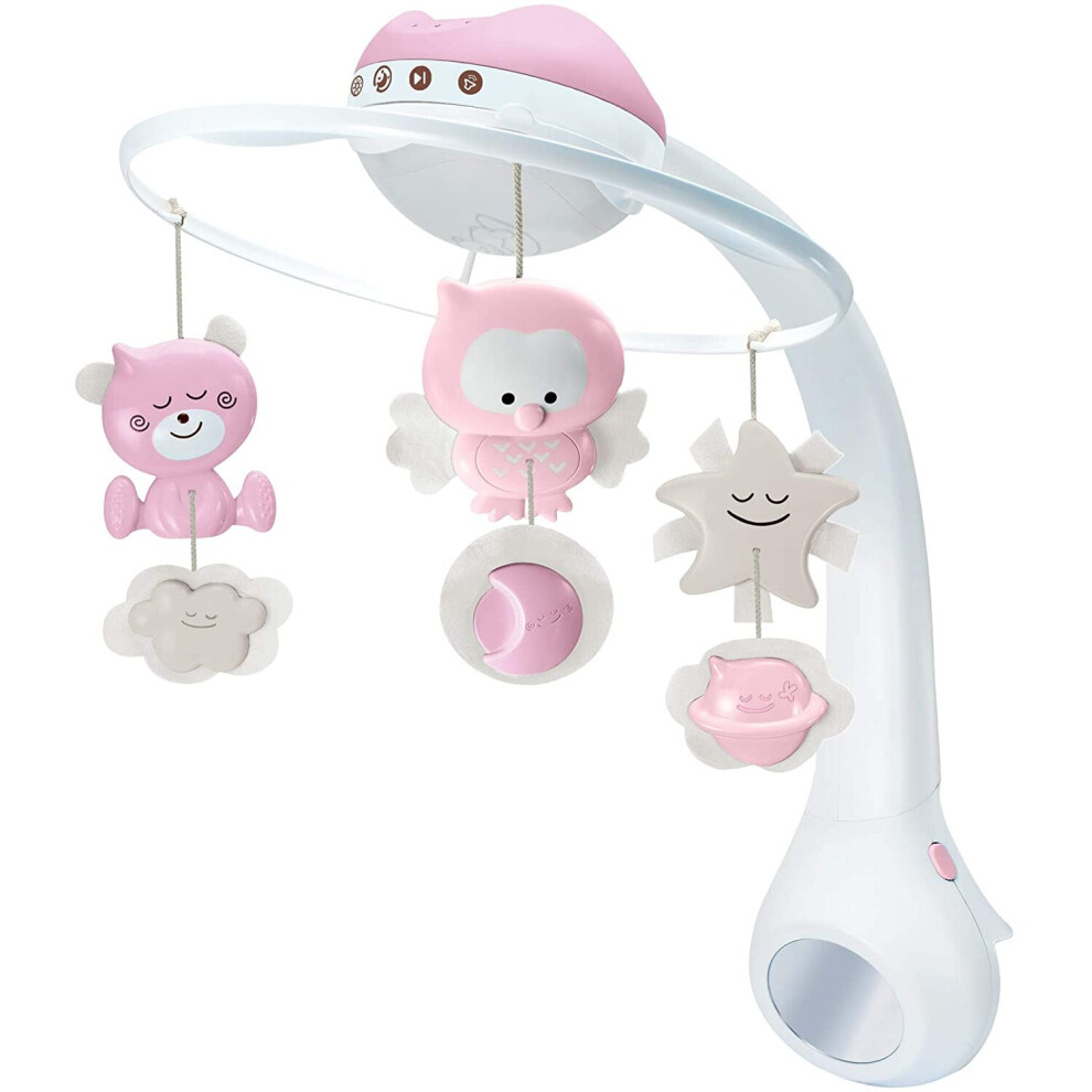 Infantino 3 In 1 Projector Musical Mobile - Convertible Mobile, Table And Cot And Projector, With Wake Up Mode To Simulate Day, Complete Light