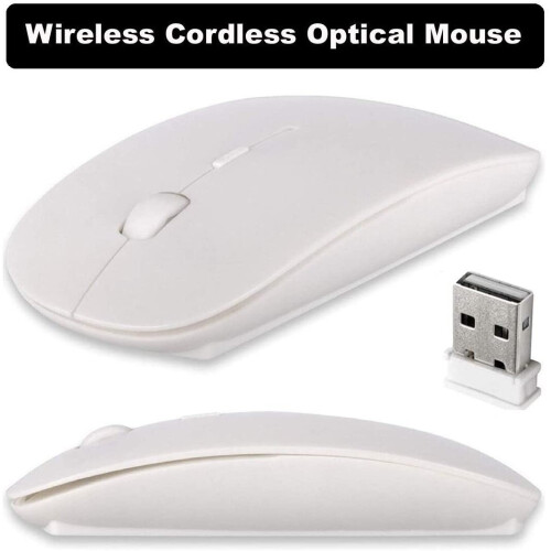 REALMAX 2.4 GHZ Wireless Mini Ultra-thin USB Cordless with | Optical Mouse Scroll Wheel | for Gaming Windows Computer PC Laptop Macbook iMac Macbook