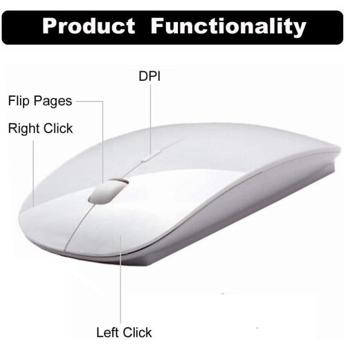 REALMAX 2.4 GHZ Wireless Mini Ultra-thin USB Cordless with | Optical Mouse Scroll Wheel | for Gaming Windows Computer PC Laptop Macbook iMac Macbook 1