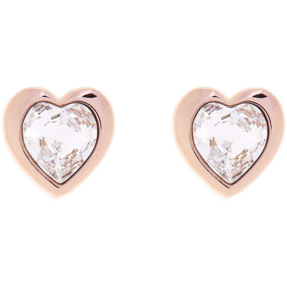 Ted Baker Hanella Swarovski Crystal Heart Stud Earrings, Rose Gold