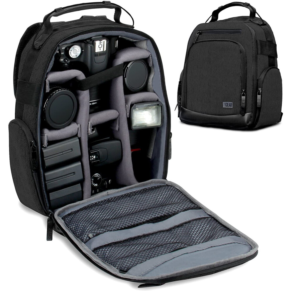 Photos - Camera Bag USA GEAR Camera Backpack, Digital Camera Neoprene Carrying Bag with Customisable Accessory Dividers, Weather Resistant Botto 