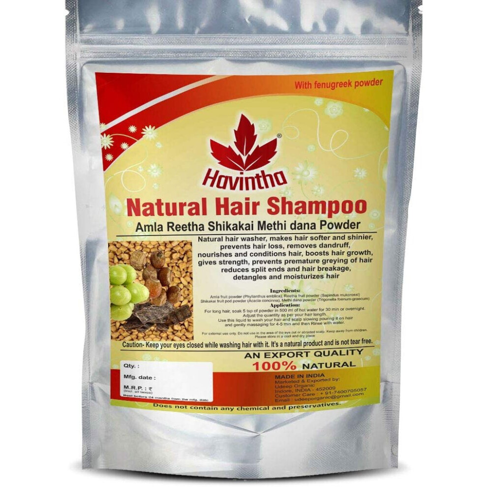 Havintha Natural Hair Shampoo With Amla, Reetha, Shikakai And Methi Dana (Advanced Shampoo)