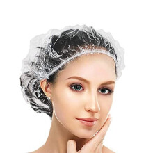 100Pcs Disposable Extra Large Shower Caps - Waterproof Plastic, 50 cm Stretch Fit for Long Hair, Ideal for Home, Hotels, Spas & Salons
