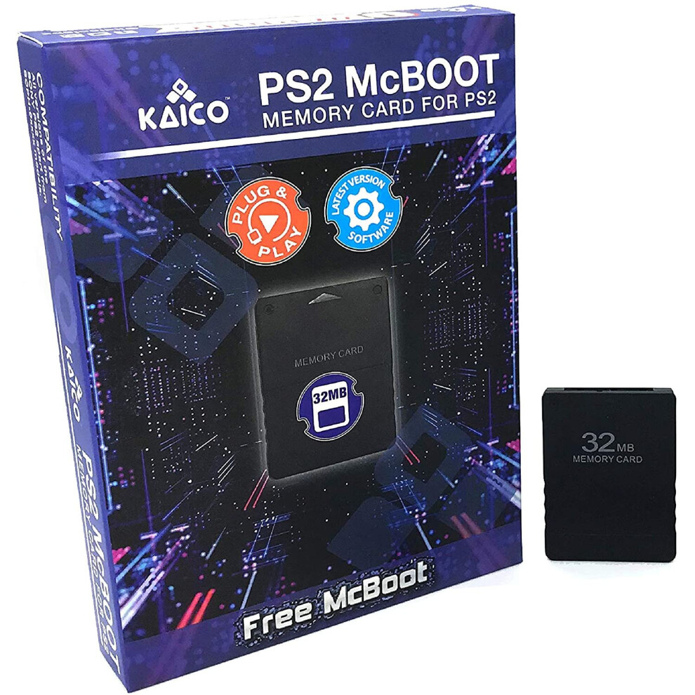 Kaico Free Mcboot 64MB PS2 Memory Card Running FMCB PS2 Mcboot 1.966 for Sony Playstation 2 - FMCB Free Mcboot Your PS2 - Plug and Play - Playstation