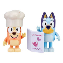Lot de 2 figurines de restaurant fantaisie Bluey de 2,5 pouces avec accessoires multicolores