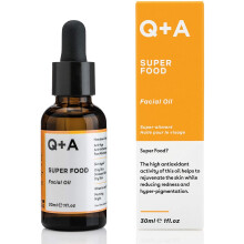 Q+A Super Food Facial Oil. A complexion enhancing face oil packed with 100% natural ingredients. 30ml/1fl.oz