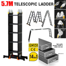 5.7M Combination Ladder Aluminium Folding Multi-Purpose Platform