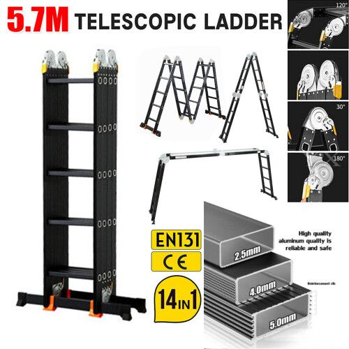 5.7M Combination Ladder Aluminium Folding Multi-Purpose Platform