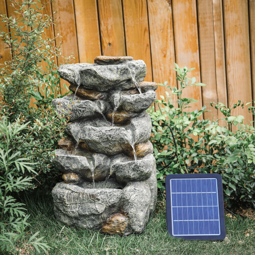 Living And Home Outdoor Fountain Water Feature Waterfall Solar Powered Water Fountain