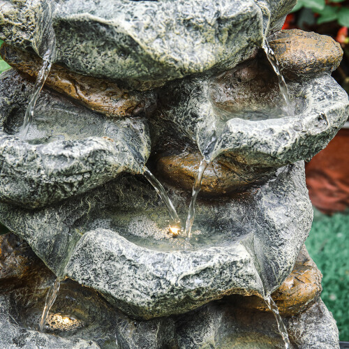 Living And Home Outdoor Fountain Water Feature Waterfall Solar Powered Water Fountain 2