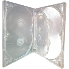 25 x Amaray DVD Multi 6 Case - 6 Way Multibox in Clear to hold 6 discs in Dragon Trading Branded Packaging
