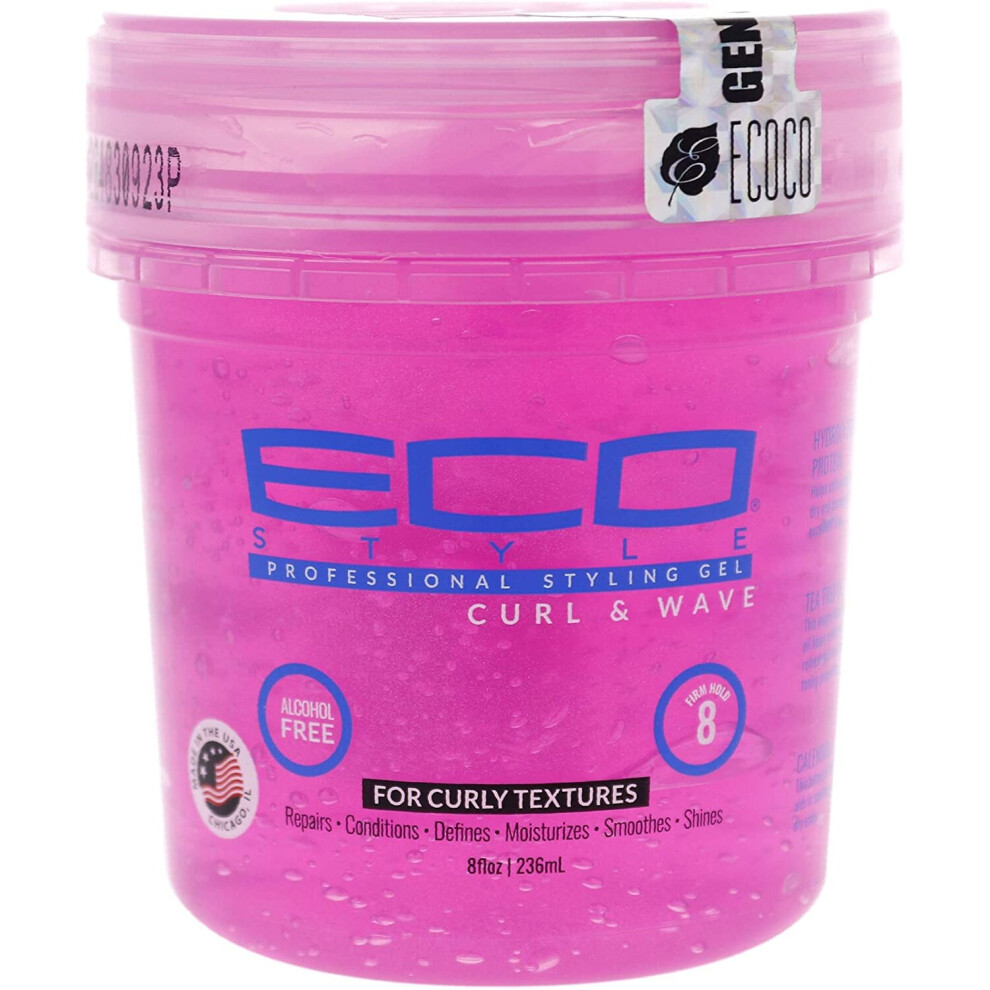 Ecoco - Eco Style Gel - Curl and Wave - For All Curly Textures - Firm Hold - Repairs - Conditions - Defines - Moisturizes - Smoothes - Shines - No