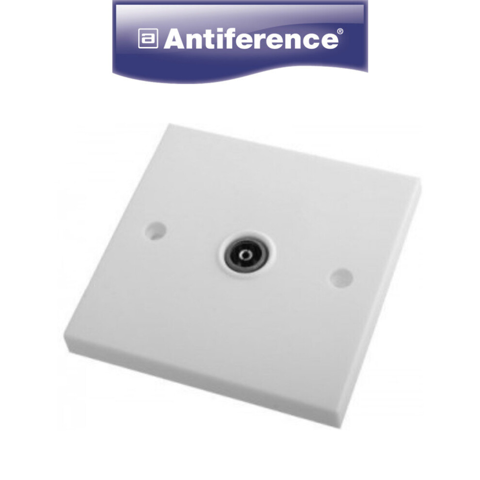 Antiference Tv Coax Iec Non-Isolated Flush Outlet Plate Single Gang Wallplate W700 5012073701710