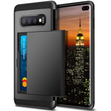 Coolden Armor Shockproof Case for Galaxy S10 Plus Wallet Case Cover Protective Case Heavy Duty Rubber Bumper Card Holder Slot Wallet Case Cover for