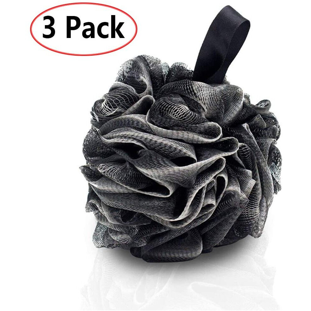 Jollyjelly 3 Pack Bath Shower Sponge Mesh Bath Loofahs Body Scrubber Brush For Women Men Exfoliate Skin Clean Soothe Skin (60G/Pcs)