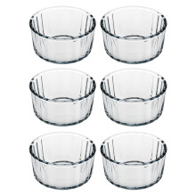 (6) Pasabahce Glass Souffle Dessert Bowls Ovenware
