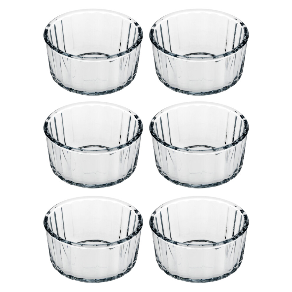 (6) Pasabahce Glass Souffle Dessert Bowls Ovenware