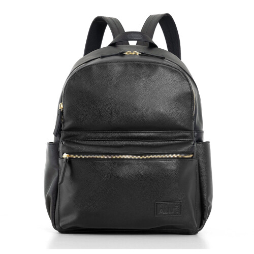 Allis Baby Leather Changing Bag Backpack - Black