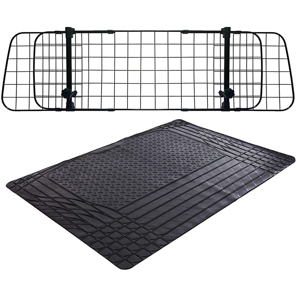 Xtremeautoâ® Universal Heavy Duty Waterproof Rubber Car Boot Liner Mat & Mesh Grill Dog Barrier Guard 5054225299928