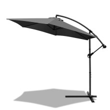VOUNOT 3m Cantilever Garden Parasol with Crank, Tilt & 360 Rotation – Grey, UV-Protective 180g/m² Polyester