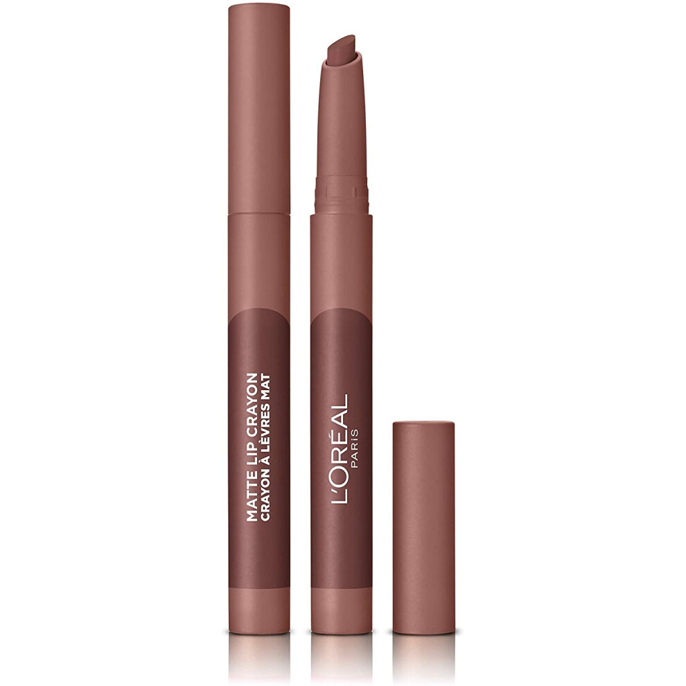 L'Oreal Paris Infallible Very Matte Lip Crayon Lipstick, Smudge Proof, Nude Lipstick, 100 Lavender Honey, 1 kg