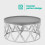 LIVIVO LIVIVO Round Coffee Table with Metal Base - Silver/Grey 7