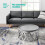 LIVIVO LIVIVO Round Coffee Table with Metal Base - Silver/Grey 4