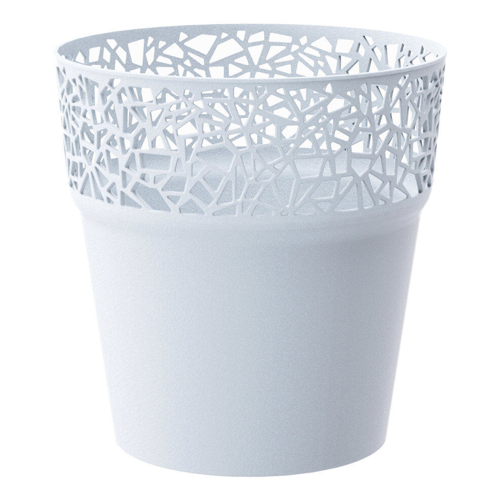 (White, 2) Tree Plastic Flower Plant Garden Herb Planter Pots