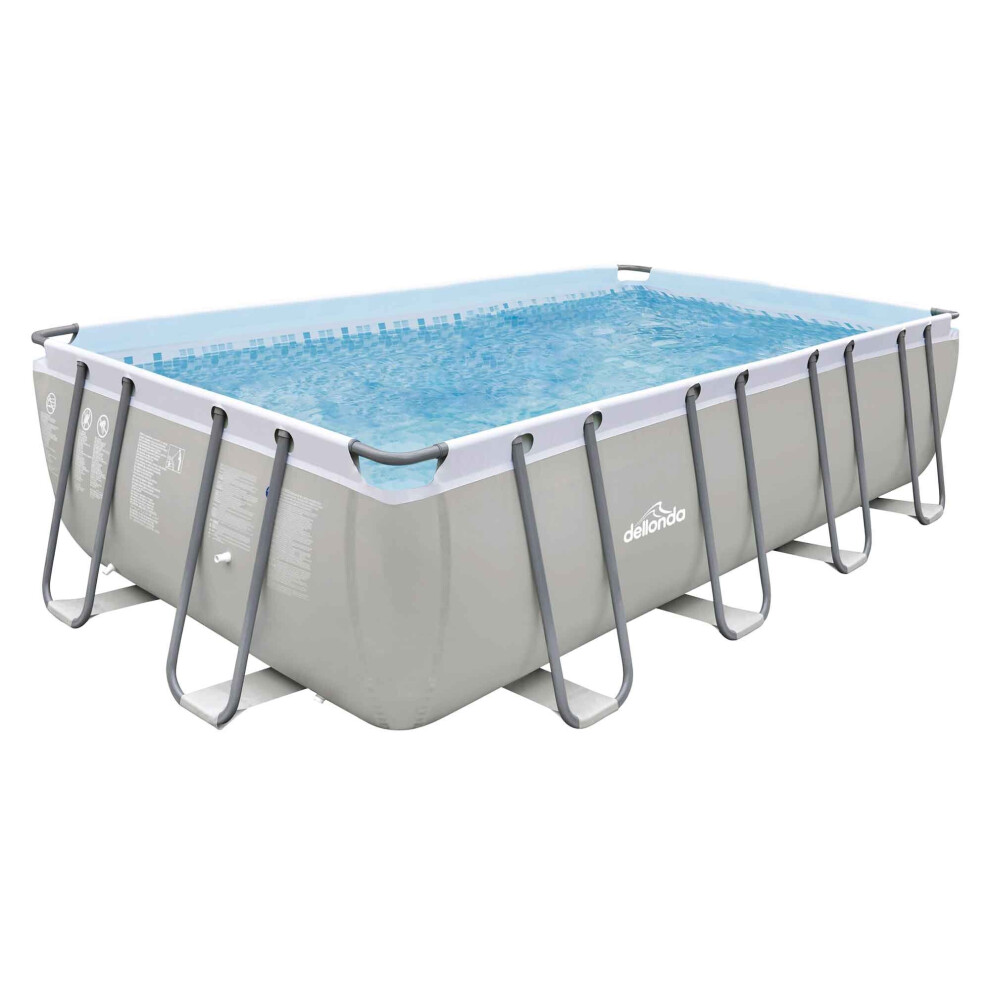 Dellonda 18ft Deluxe Steel Frame Swimming Pool | Rectangular with Filter Pump DL22