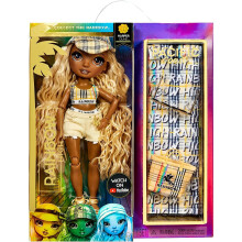 Rainbow High Pacific Coast Harper Dune Doll with Interchangeable Legs, Sand Yellow Plaid Outfit & Poolside Accessories