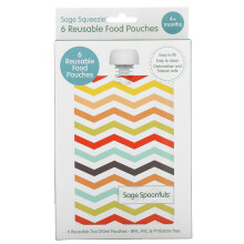 Sage Spoonfuls, Reusable Food Pouches, 4+ Months, 6 Pack