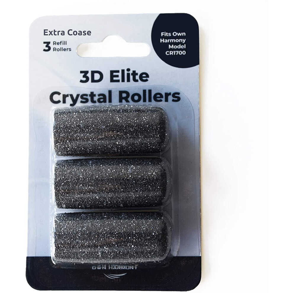 Premium 3D Elite Crystal Rollers for CR1700 Callus Remover by Own Harmony - Extra Coarse, Pack of 3