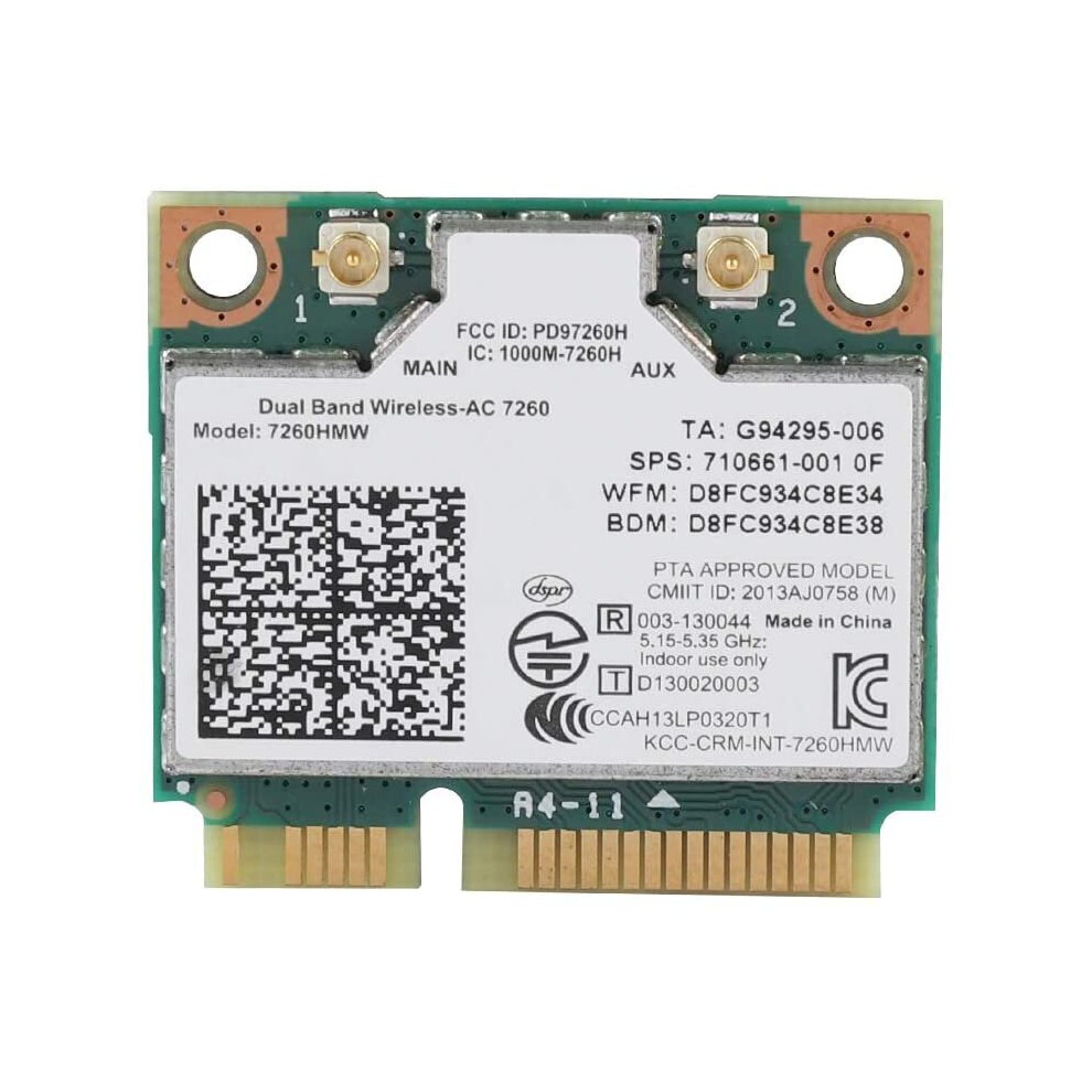 Bewinner Universal 2.4G+5G Dual Band Wireless Card For Intel 7260Ac 867Mbps Bluetooth 4.0 Network Card Wifi Card Support 802.11Ac/A/B/G/N Support For 724942243812