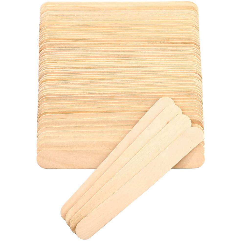 moinkerin 100 Pcs Disposable Wooden Waxing Spatulas Wax Applicator Sticks for Hair Removal, Round Ended