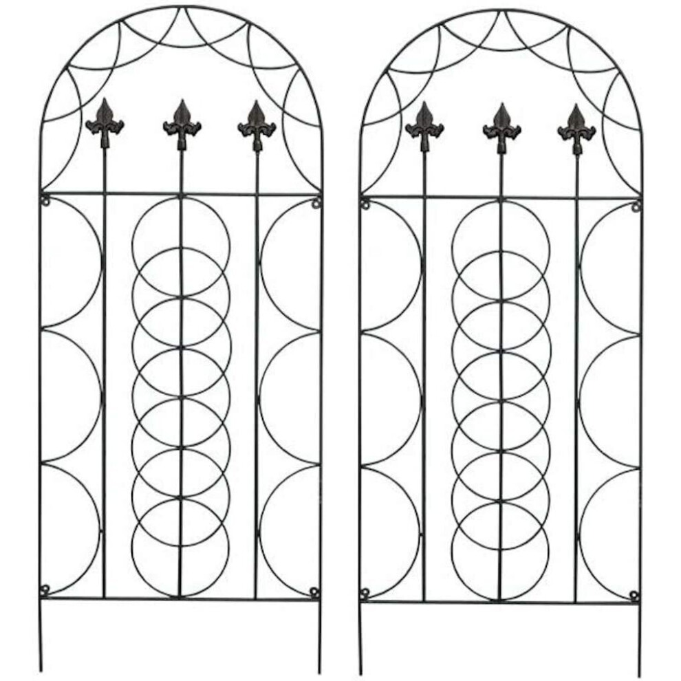 Set of 2 x Fleur de Lys Design Metal Trellis (120cm x 50cm)