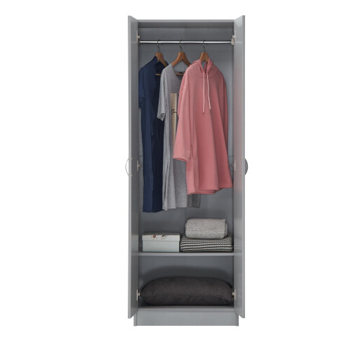 Timber Art Design UK 2 Door Double Wardrobe In Grey 2