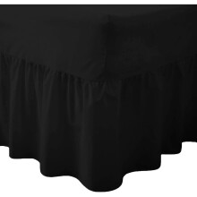 (Black, Double) Plain Dyed Polycotton Easy Care Valance Sheet