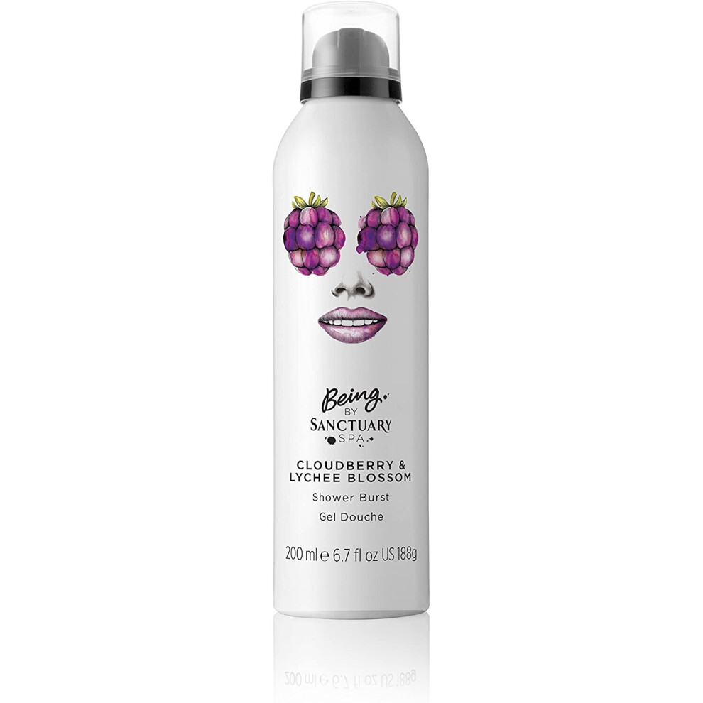 Being by Sanctuary Spa Cloudberry and Lychee Blossom Shower Burst, 200 ml