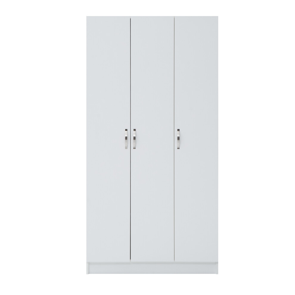 3 Door Wardrobe In White